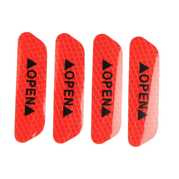 Universal 4Pcs Safety Reflective Tape Open Sign Warning Mark Car Door Stickers Universal 4Pcs Safety Reflective Tape Open Sign Warning Mark Car Door Stickers